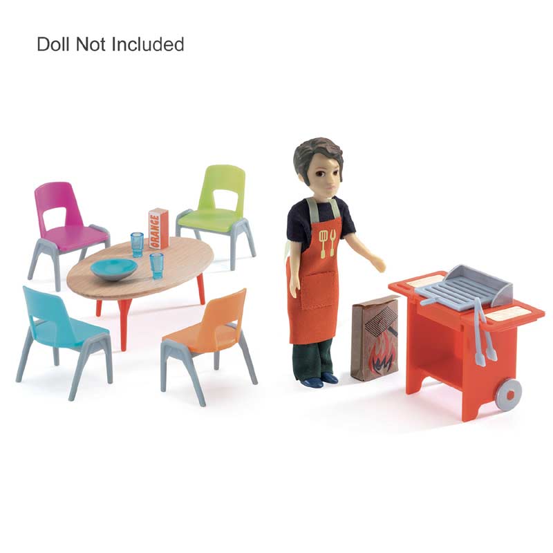 Barbecue and Accessories Doll House Set by Djeco
