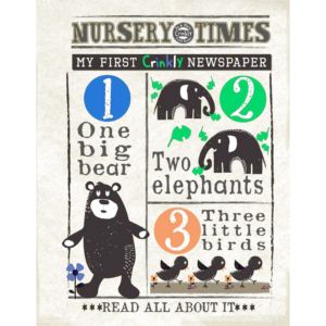 Counting Friends Black & White - Nursery Times Crinkly Newspaper