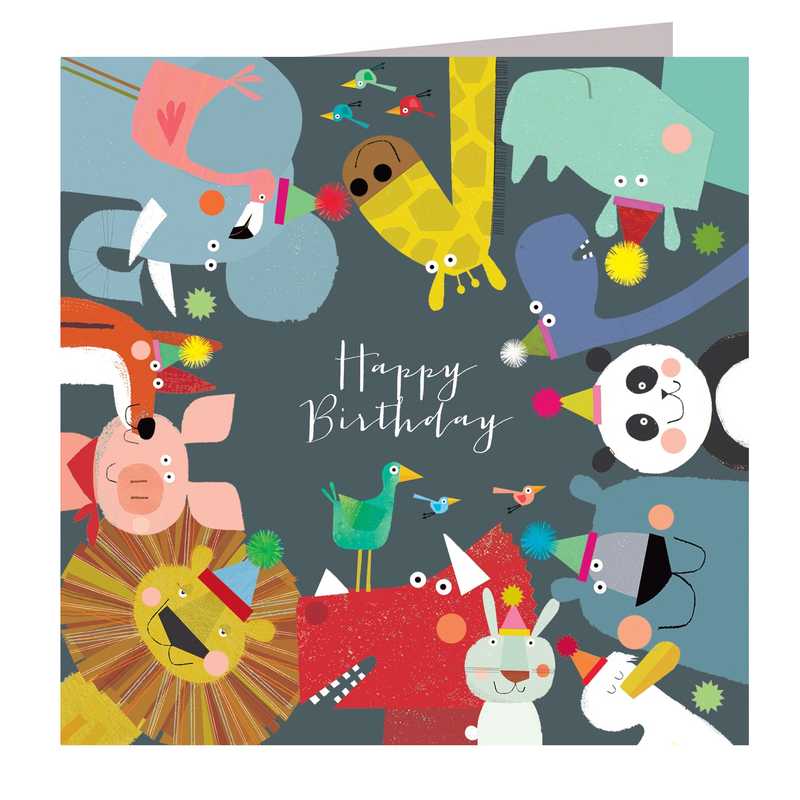 Animals Happy Birthday Card by Kali Stileman