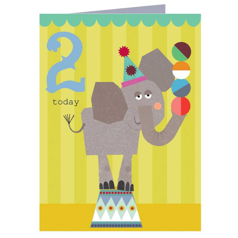 Mini Elephant Two Birthday Card by Kali Stileman