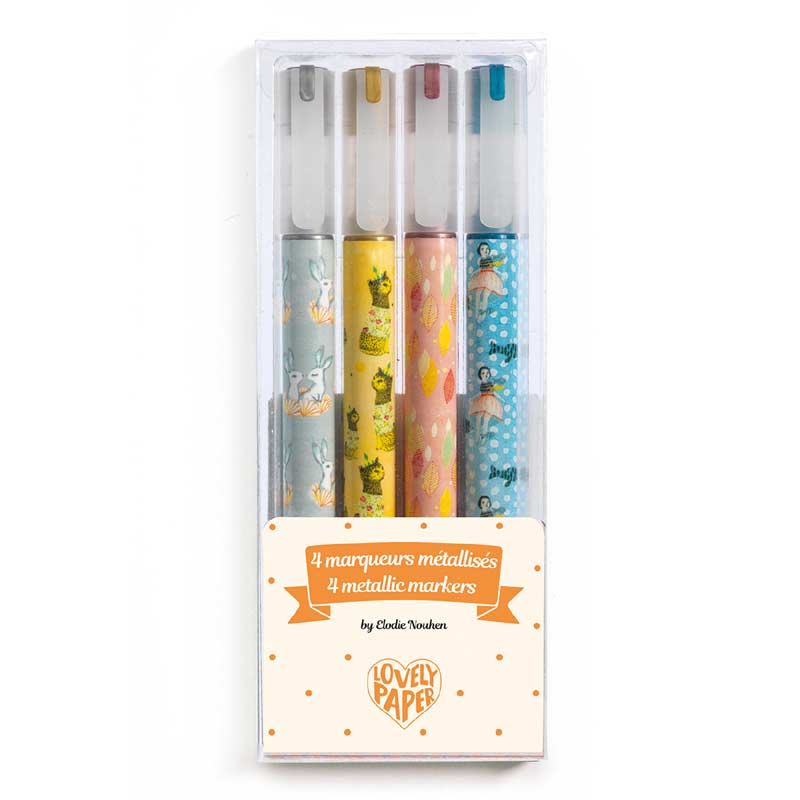 4 Elodie Metallic Markers by Djeco
