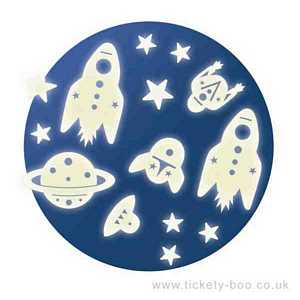 Space Mission Glow in the Dark Decorations by Djeco