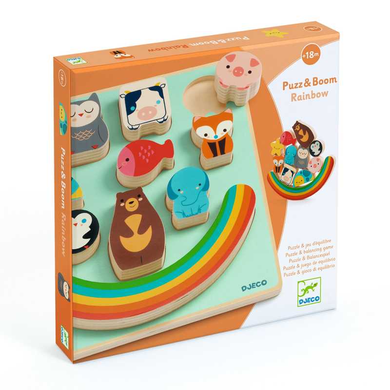 Rainbow Puzz & Boom Wooden Puzzle by Djeco