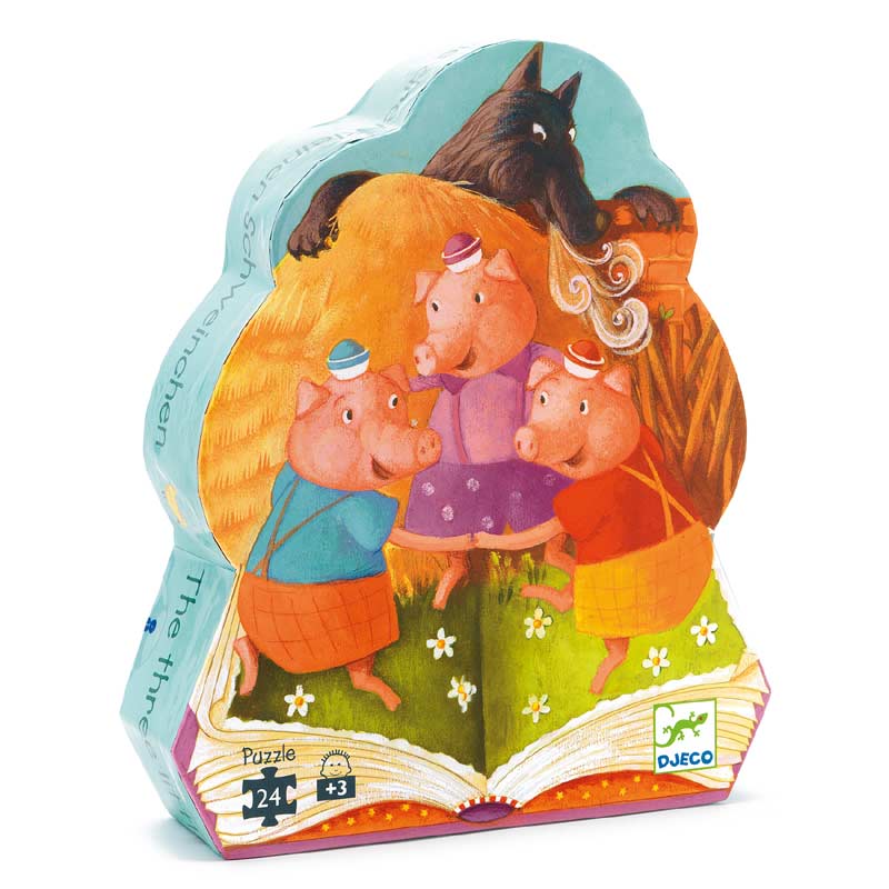 The 3 Little Pigs 24pcs Silhouette Puzzle by Djeco
