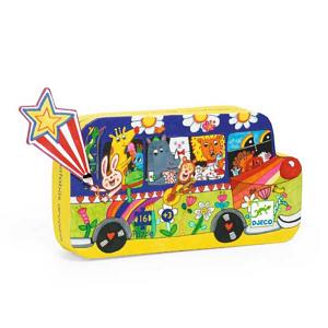 The Rainbow Bus 16pcs Silhouette Puzzle by Djeco