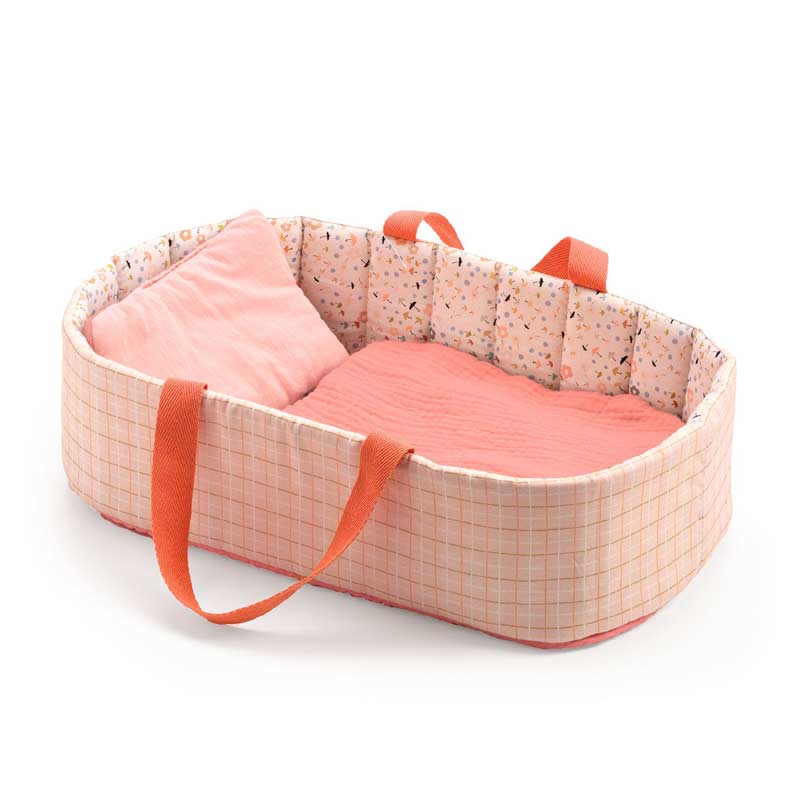 Pink Lines Doll Bassinet from Pomea by Djeco
