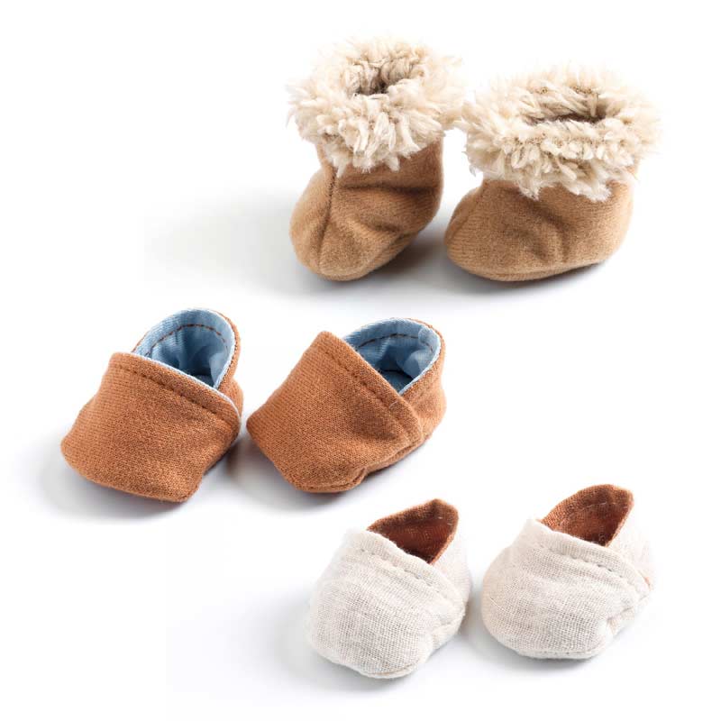 3 Pairs of Doll's Slippers from Pomea by Djeco