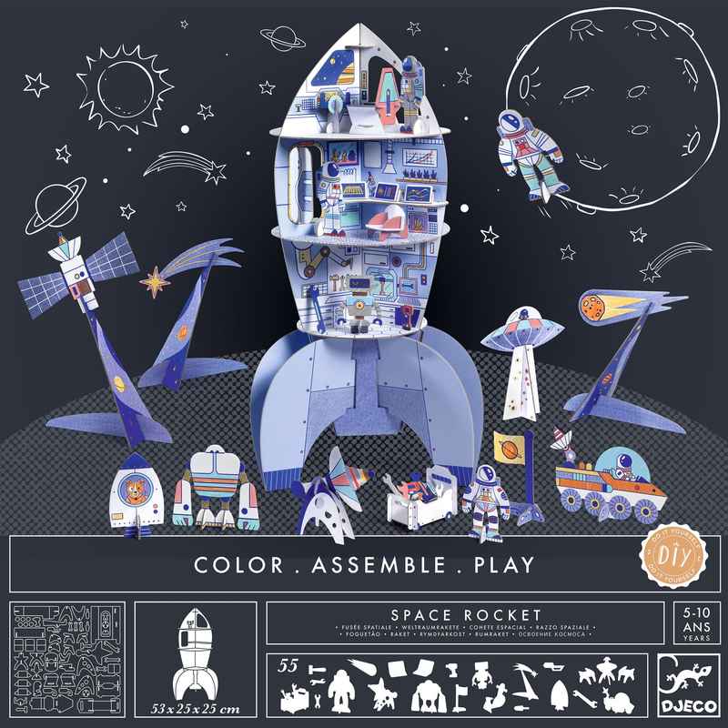 Space Rocket - Colour, Assemble, Play by Djeco