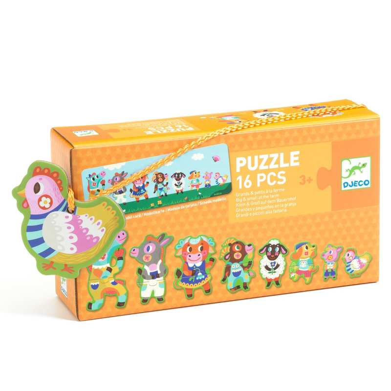 Big and Small at the Farm 16 pcs Puzzle by Djeco