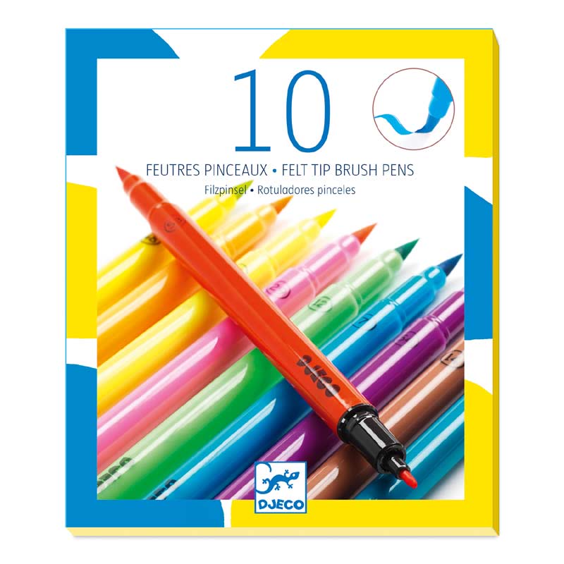 10 Felt Brushes - Pop Colours by Djeco