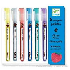 6 Glitter Markers by Djeco