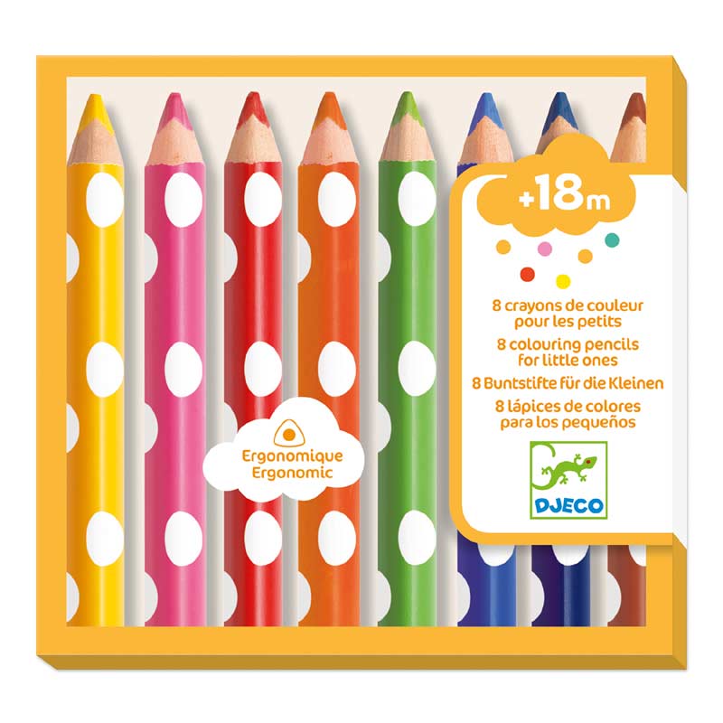 8 Colouring Pencils for Little Ones by Djeco