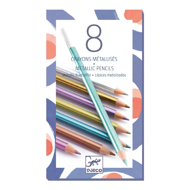 8 Metallic Pencils by Djeco