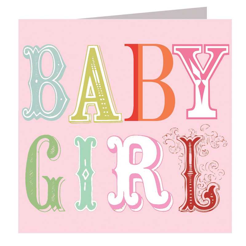 Wordy Baby Girl Card by Kali Stileman