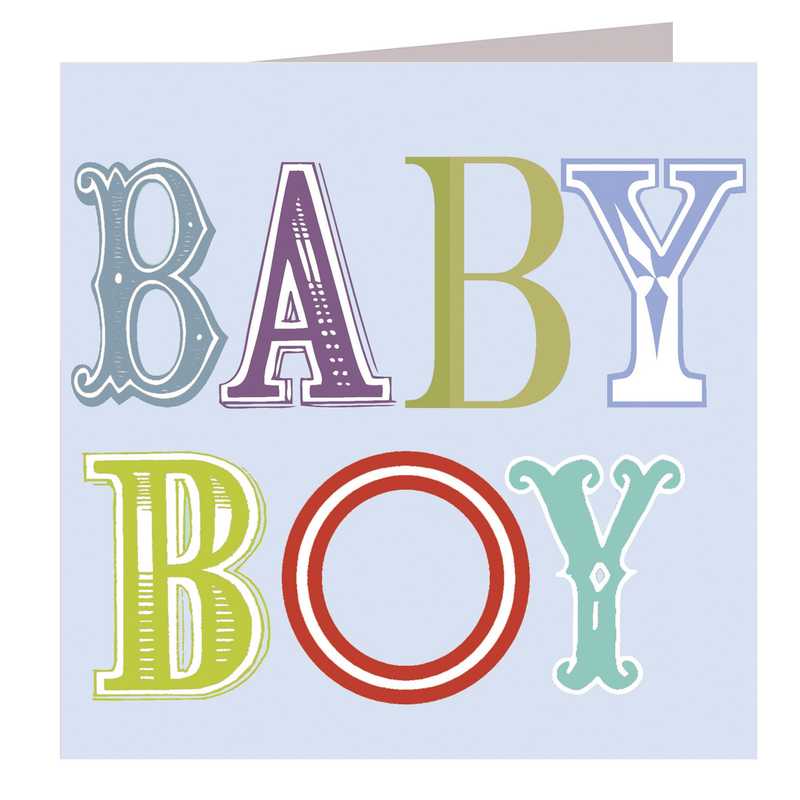 Wordy Baby Boy Card by Kali Stileman