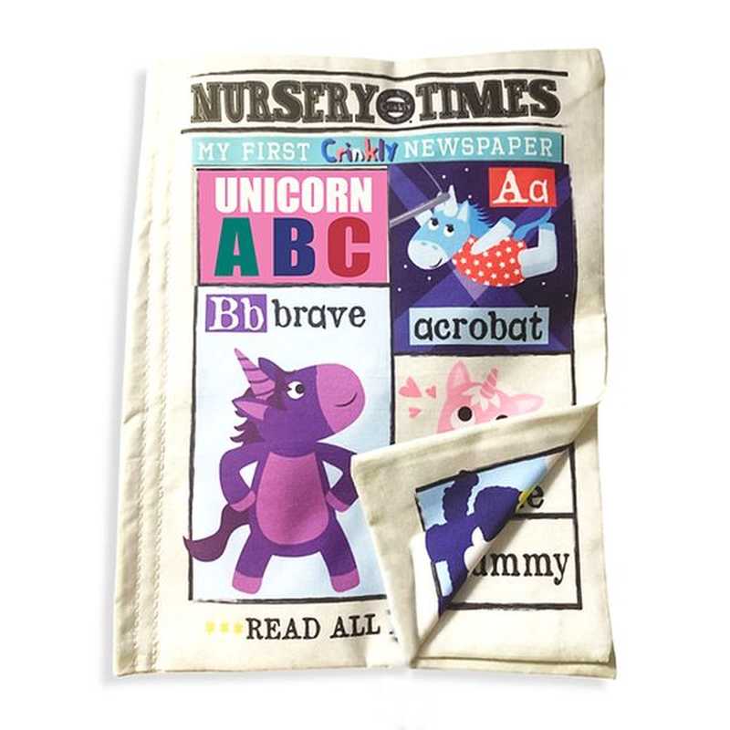 Unicorn ABC - Nursery Times Crinkly Newspaper