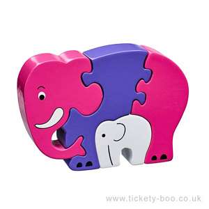 Pink Elephant & Baby Jigsaw by Lanka Kade